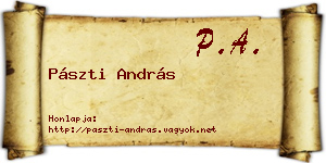 Pászti András névjegykártya